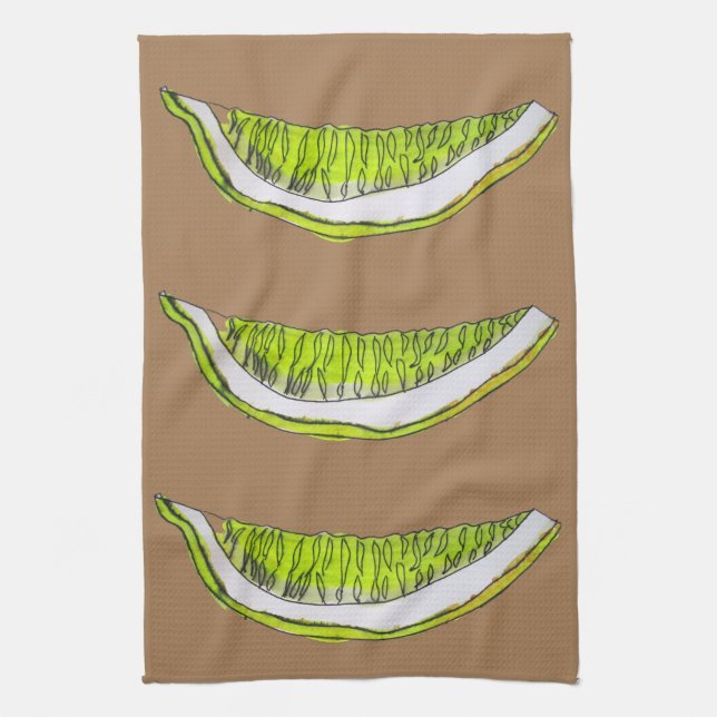Lemon Slice fruit watercolour illustration Kitchen Towel (Vertical)