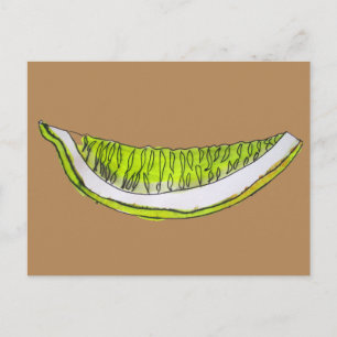 Lemon Slice fruit watercolour illustration Postcard