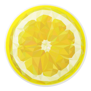 Lemon Slice Geometric Design Fruit Ceramic Knob