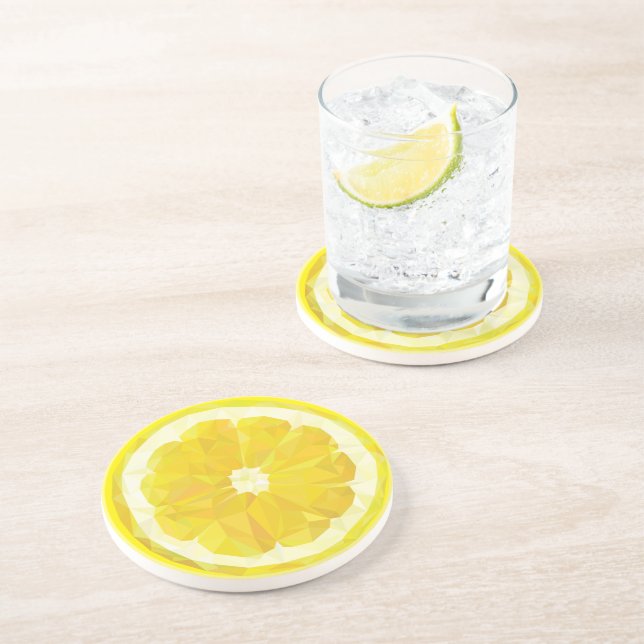 Lemon Slice Geometric Design Fruit  Coaster (Side)