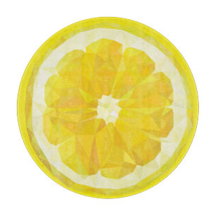 Lemon Slice Geometric Design Fruit  Cutting Board