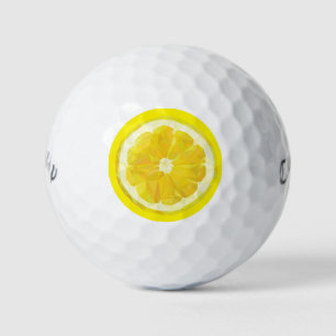 Lemon Slice Geometric Design Fruit Golf Balls