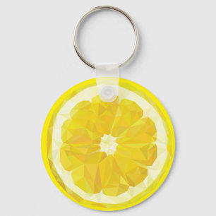 Lemon Slice Geometric Design Fruit  Keychain