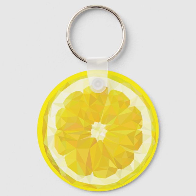 Lemon Slice Geometric Design Fruit  Keychain (Front)