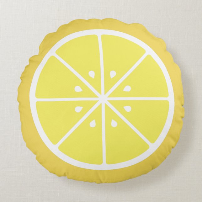 Lemon Slice Round Pillow (Front)