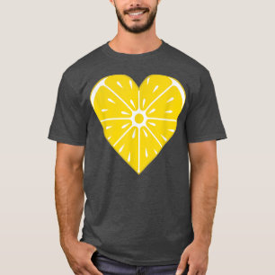 Lemon Slice Shaped Heart Fruit Citrus Vegan Vegeta T-Shirt