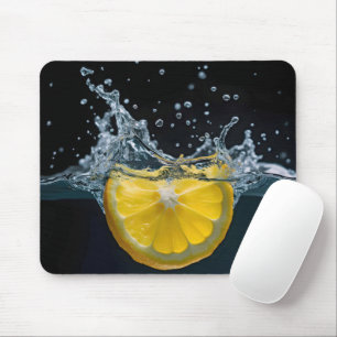 Lemon Slice Water Splash Mouse Pad
