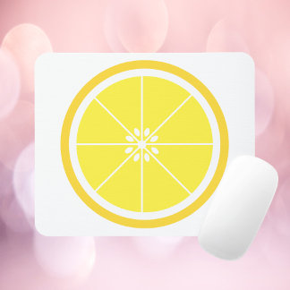 Lemon Slice Yellow Mouse Pad