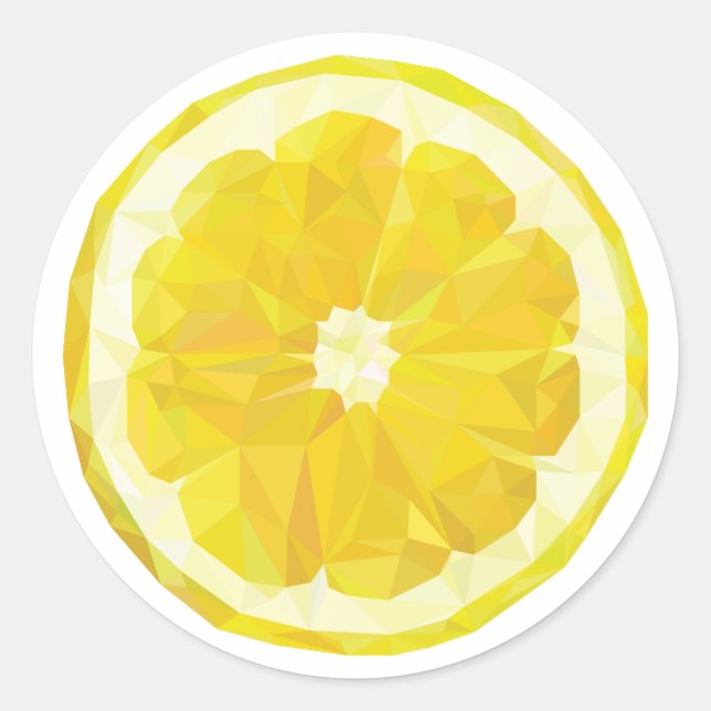 Lemon Slice Yellow Round sticker. Classic Round Sticker (Front)
