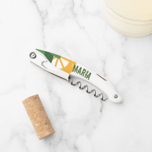 Lemon Slices and Leaves Monogram Corkscrew