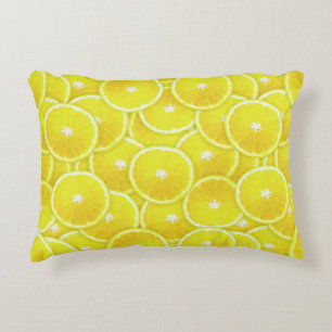Lemon slices decorative pillow