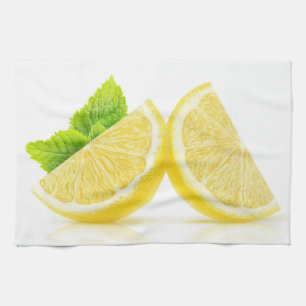 Lemon slices kitchen towel