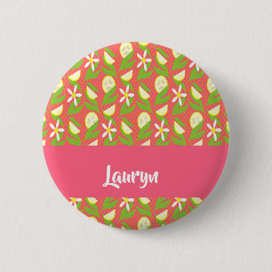 Lemon slices on polka dots 2 inch round button