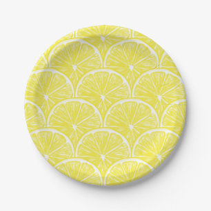 Lemon slices paper plate