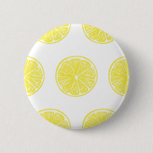 Lemon slices pattern design 2 inch round button