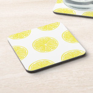 Lemon slices pattern design coaster