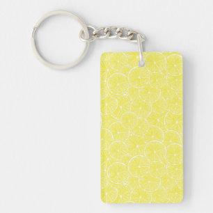 Lemon slices pattern design keychain