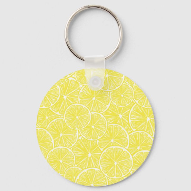 Lemon slices pattern design keychain (Front)