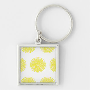 Lemon slices pattern design keychain