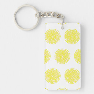 Lemon slices pattern design keychain
