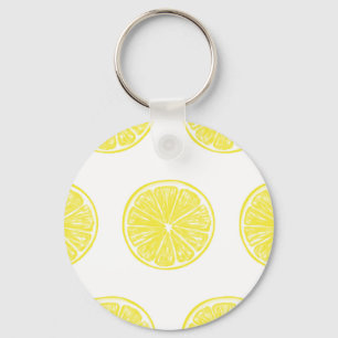 Lemon slices pattern design keychain