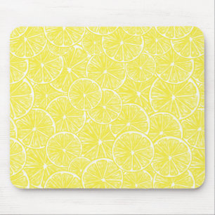 Lemon slices pattern design mouse pad