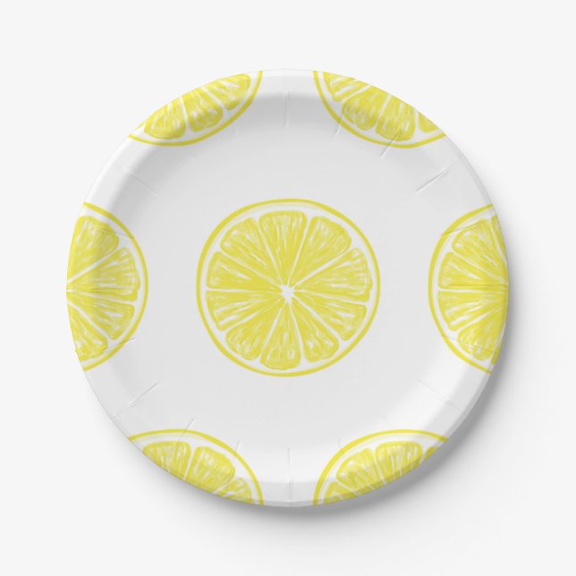 Lemon slices pattern design paper plate (Front)