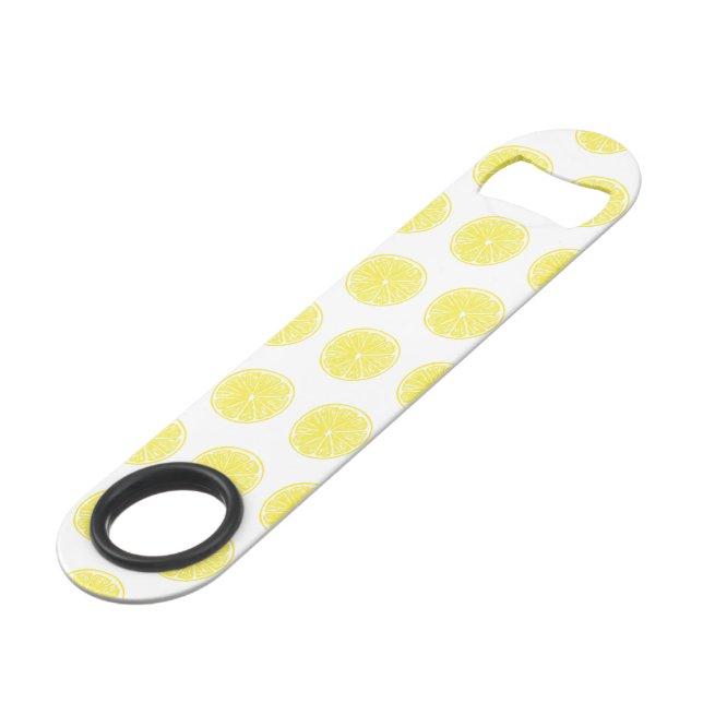 Lemon slices pattern design speed bottle opener (Front Angled)