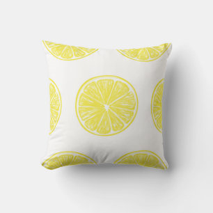 Lemon slices pattern design throw pillow