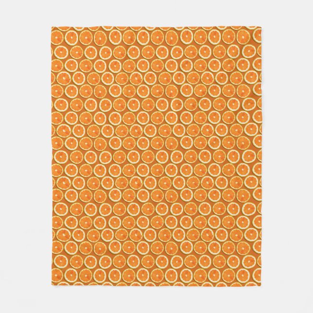Lemon Slices Pattern Fleece Blanket (Front)