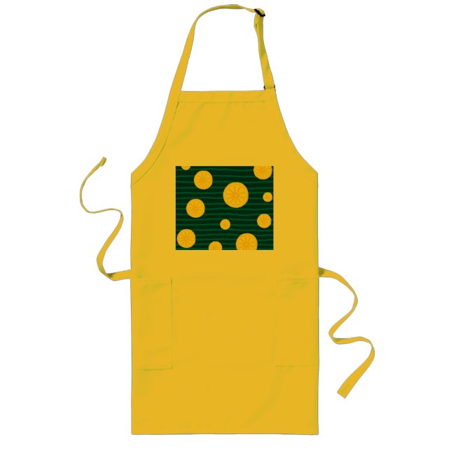 Lemon slices pattern long apron (Front)