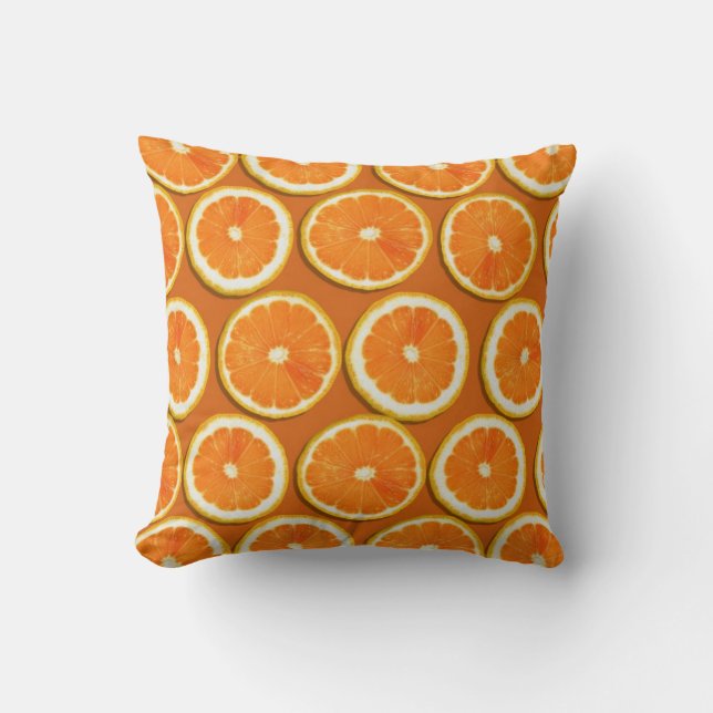 Lemon Slices Pattern Throw Pillow (Front)