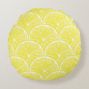 Lemon slices round pillow