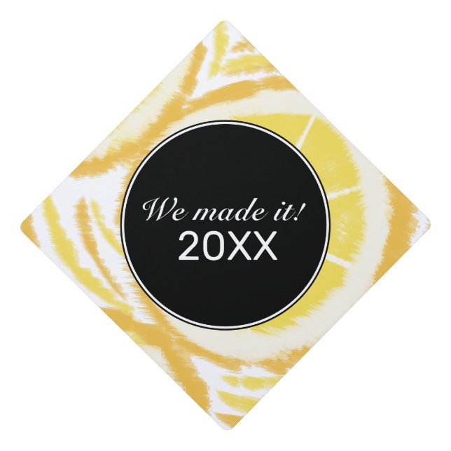 Lemon Slices Swirl Made It 2019 Grad Graduation Cap Topper (Front)