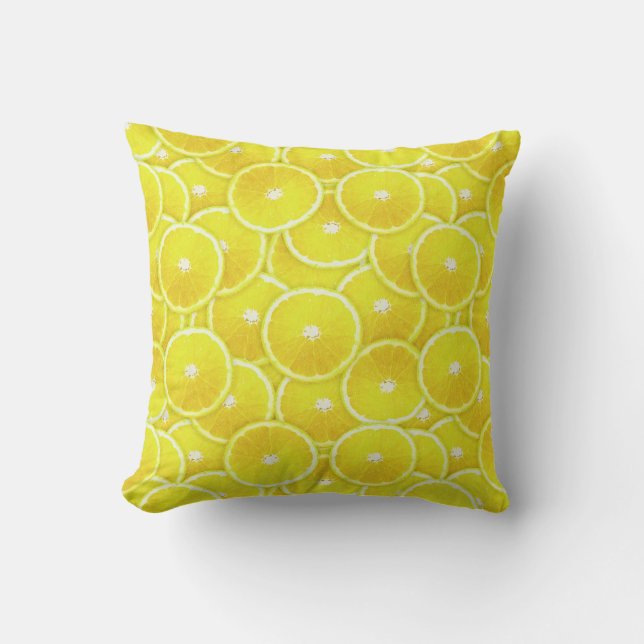 Lemon slices throw pillow (Front)