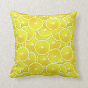 Lemon slices throw pillow