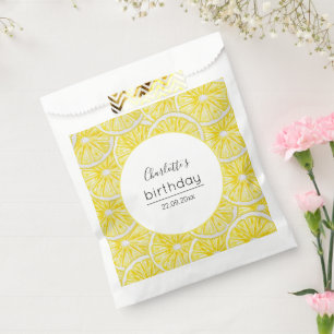 Lemon Slices Watercolor Pattern Favour Bag