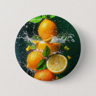 Lemon Splash 2 Inch Round Button