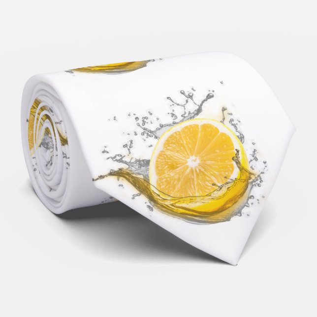 Lemon Splash in Water. Refreshing Tie (Rolled)