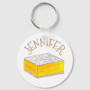 Lemon Square Bar Pastry Dessert Bake Sale Baker Keychain