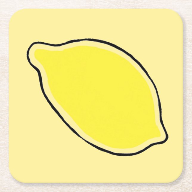 Lemon Square Paper Coaster (Front)