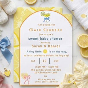 Lemon Squeeze Viral Elegant Claasic Baby Shower Invitation