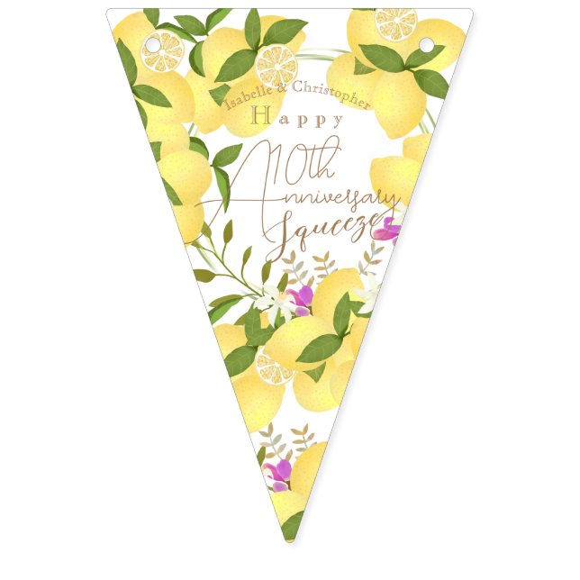 Lemon Squeeze White Bunting Flags (First Flag)