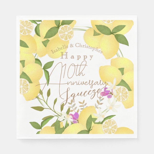 Lemon Squeeze White Napkin (Front)