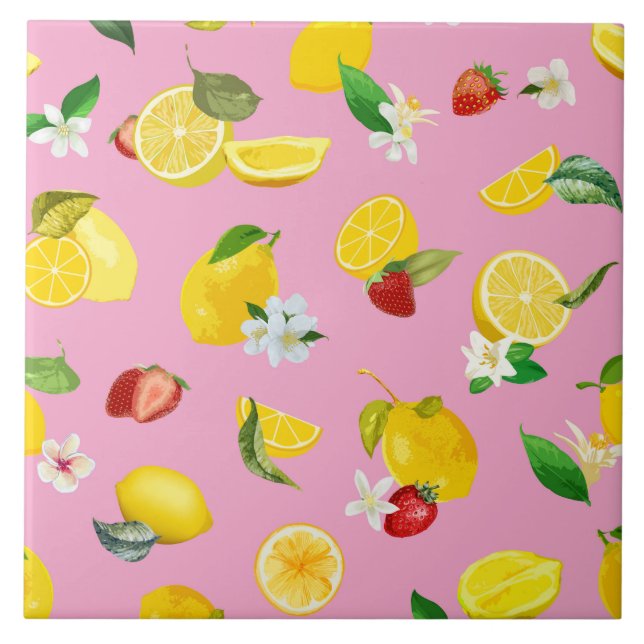 Lemon & Strawberry 1 Tile (Front)