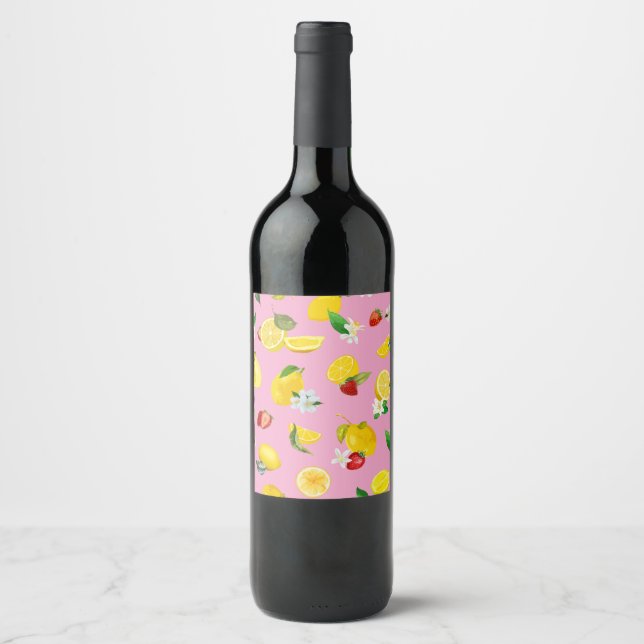Lemon & Strawberry 1 Wine Label (Front)