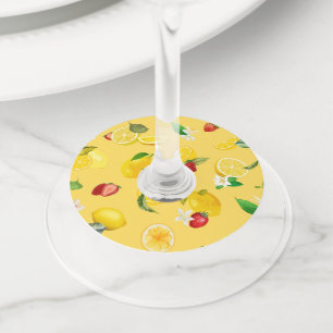 Lemon & Strawberry 3 Wine Glass Tag