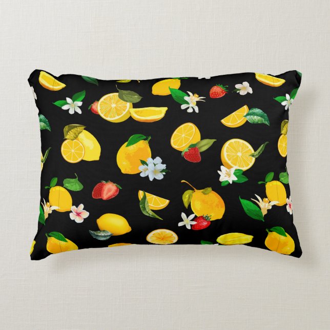 Lemon & Strawberry 5 Accent Pillow (Front)