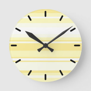 Lemon stripes round clock