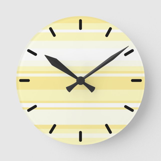 Lemon stripes round clock (Front)